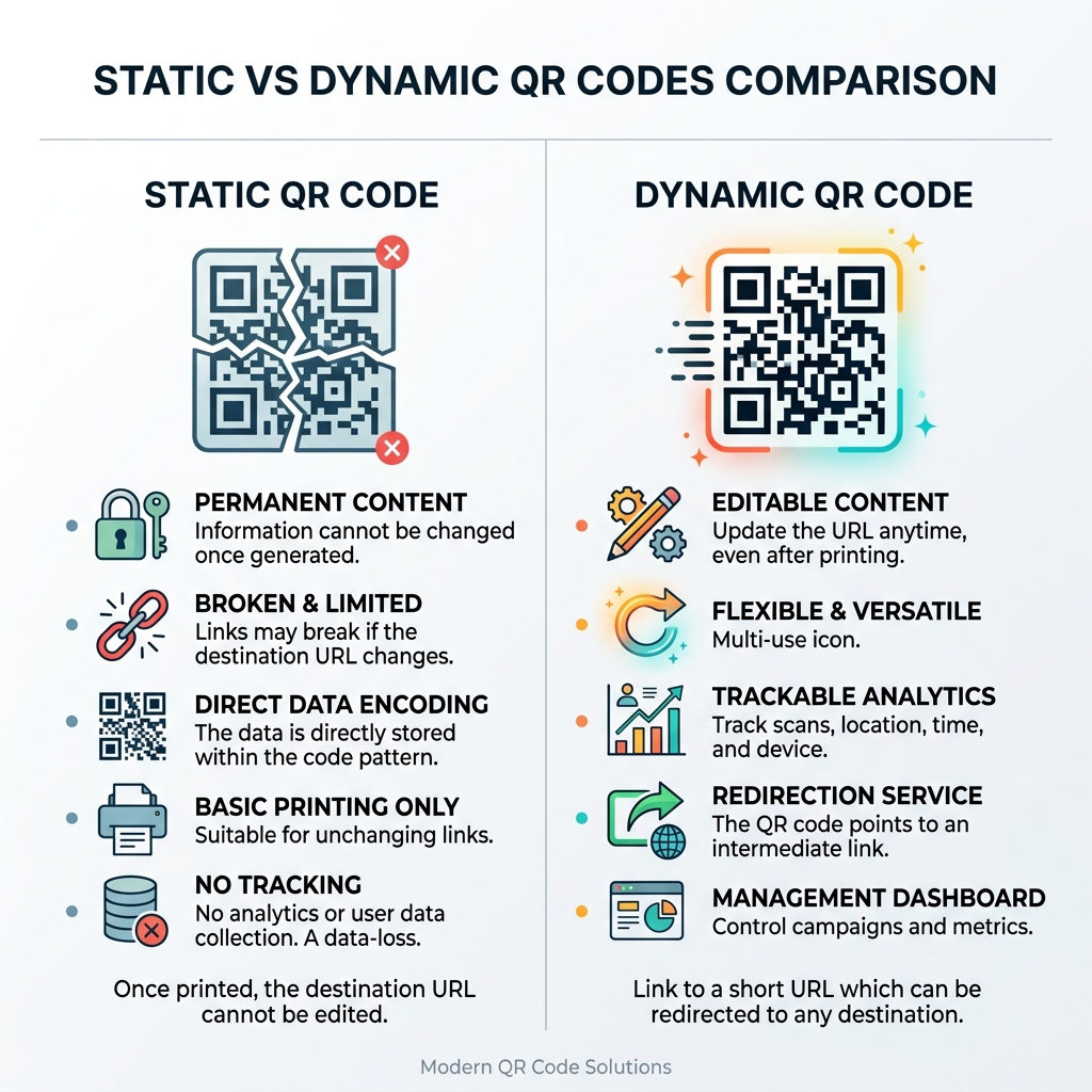 Side-by-Side Comparison: Static vs. Dynamic QR Codes