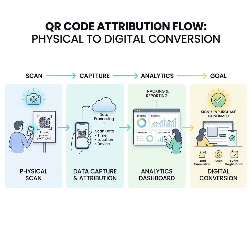 Dynamic QR Code Attribution Flow
